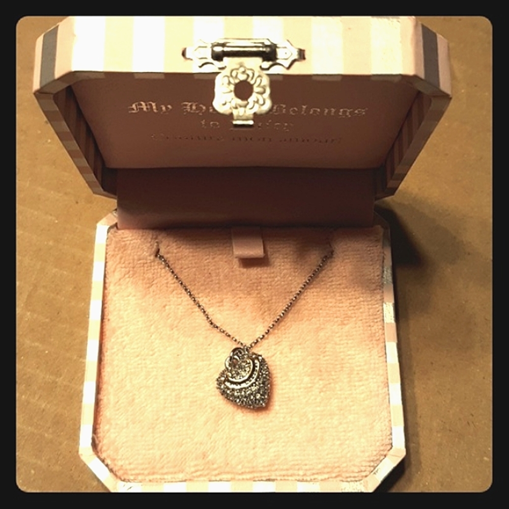 Boxed Juicy Couture banner bling necklace/Charm